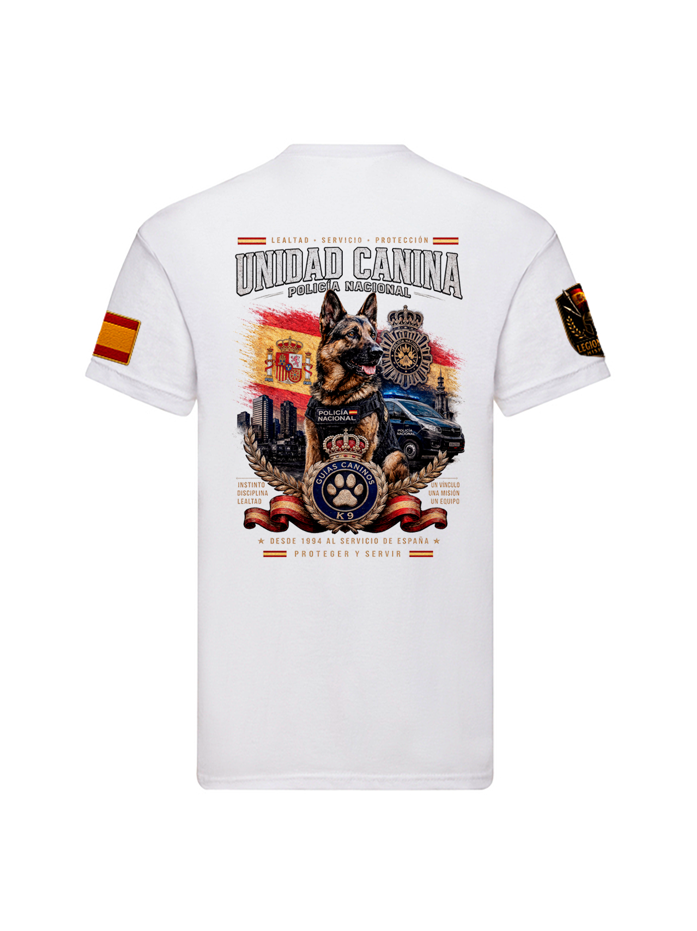 Camiseta Unidad Canina Policía Nacional | Pastor Alemán | Legionarius Hispania