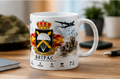 Taza BRIPAC Brigada Paracaidista Premium 325 ml | Cerámica Blanca | Apta para Microondas y Lavavajillas | Regalo Militar Exclusivo