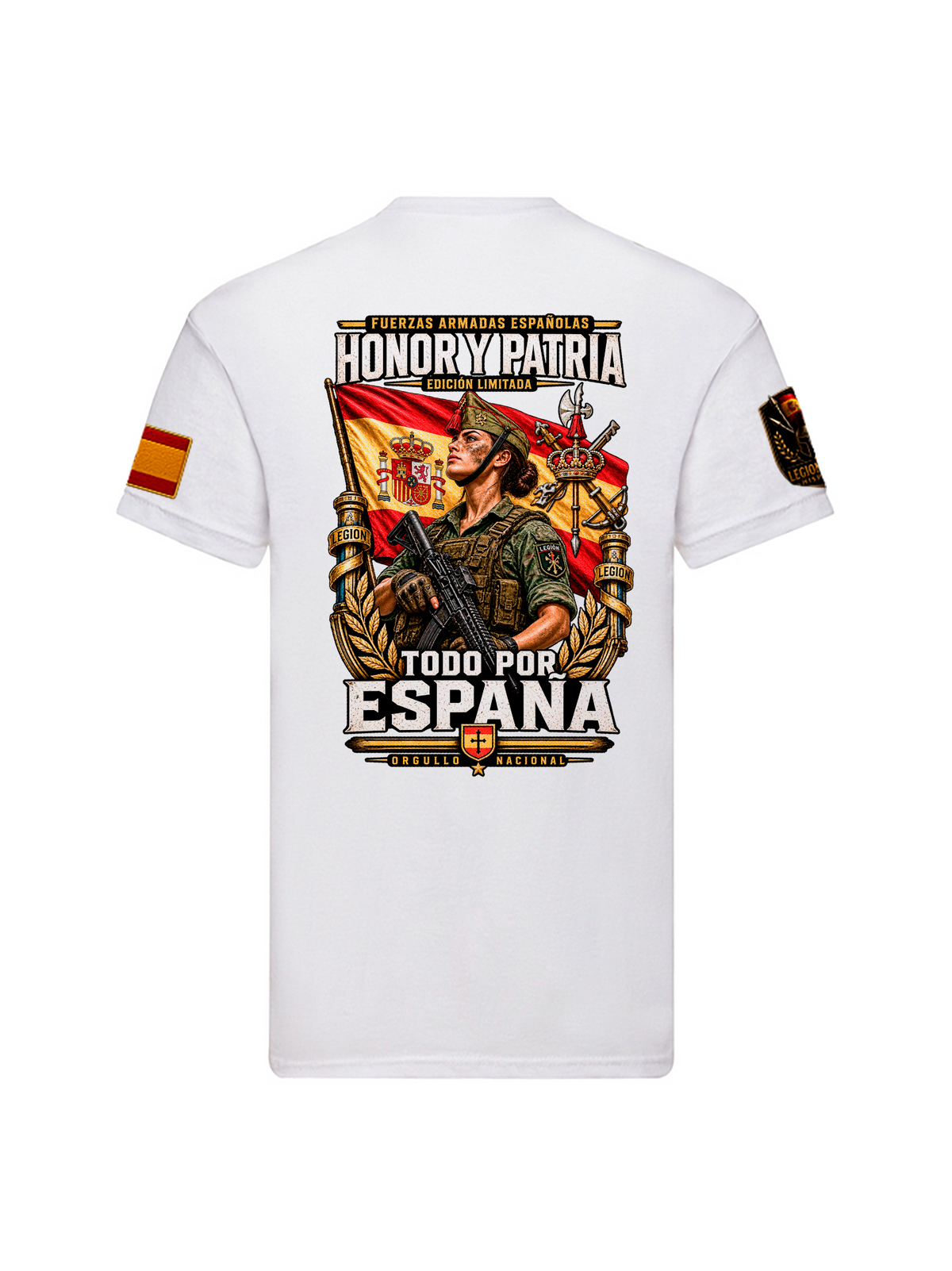 Camiseta Dama Legionaria, espalda, color blanco