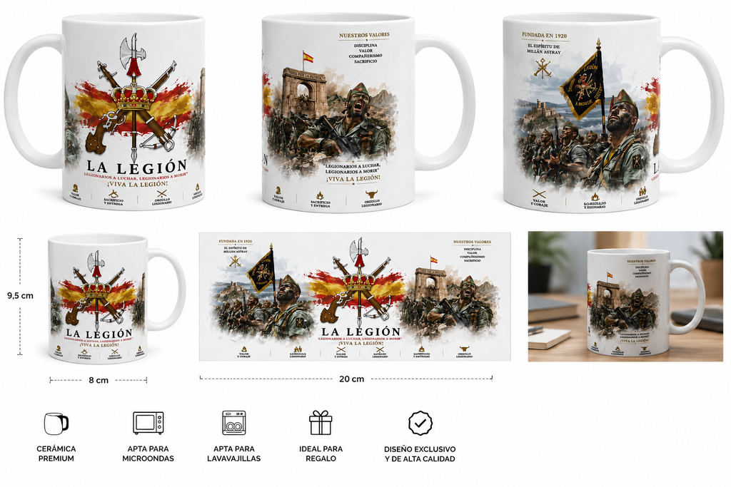 Taza La Legión Española – Honor, Valor y Espíritu Legionario