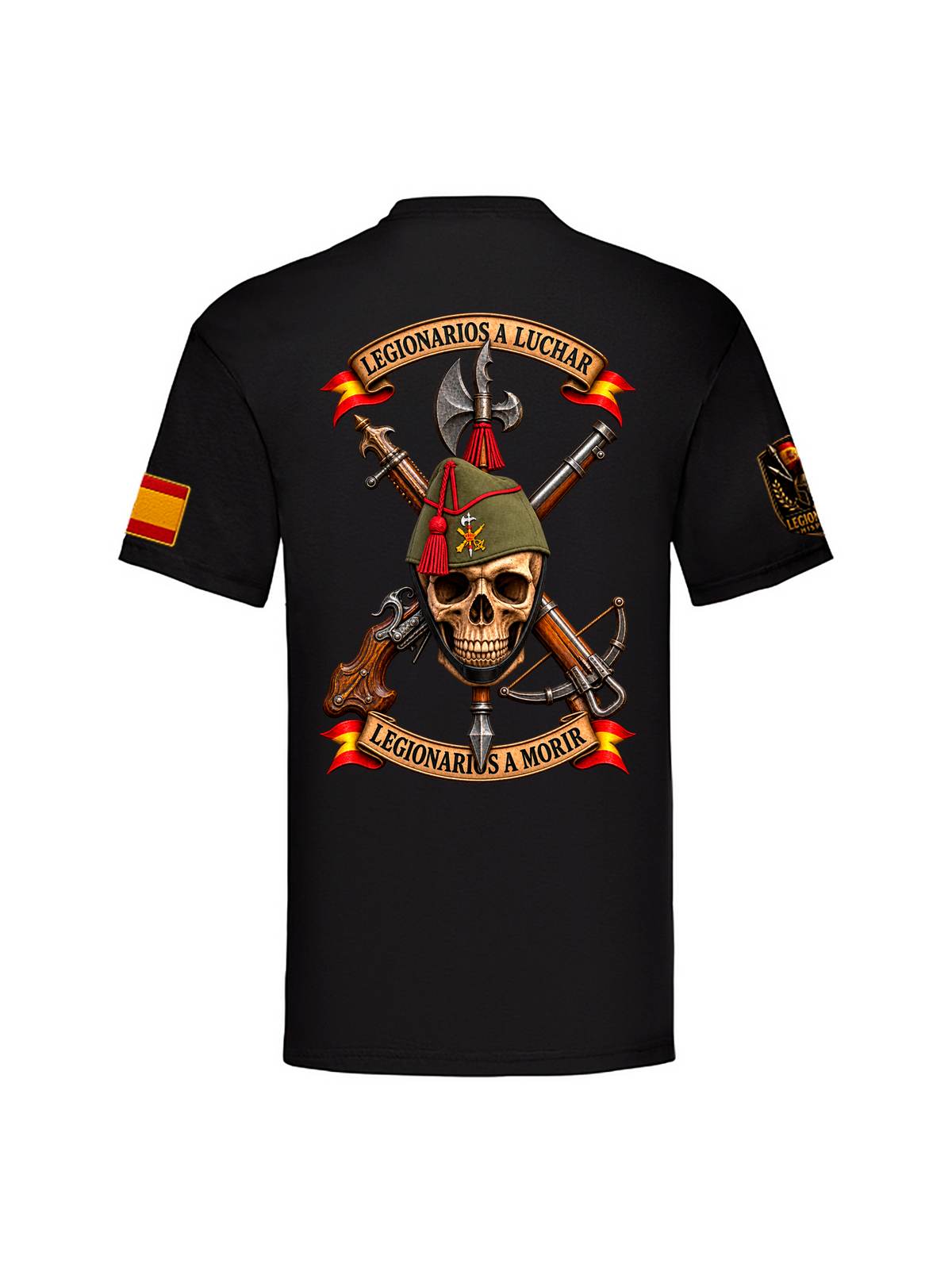 Camiseta Legionarios a Luchar nuevo diseño, espalda, color negro