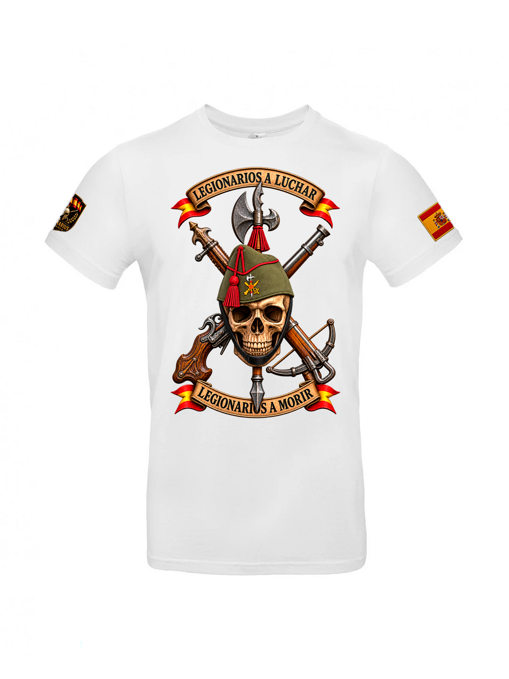 Camiseta Legionarios a Luchar nuevo diseño, pecho, color blanco
