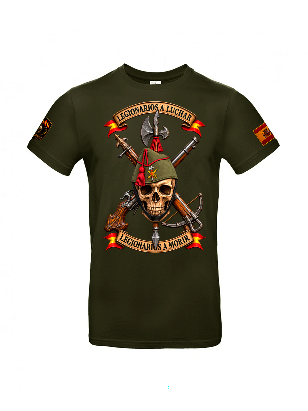 Camiseta Legionarios a Luchar nuevo diseño, pecho, color verde militar