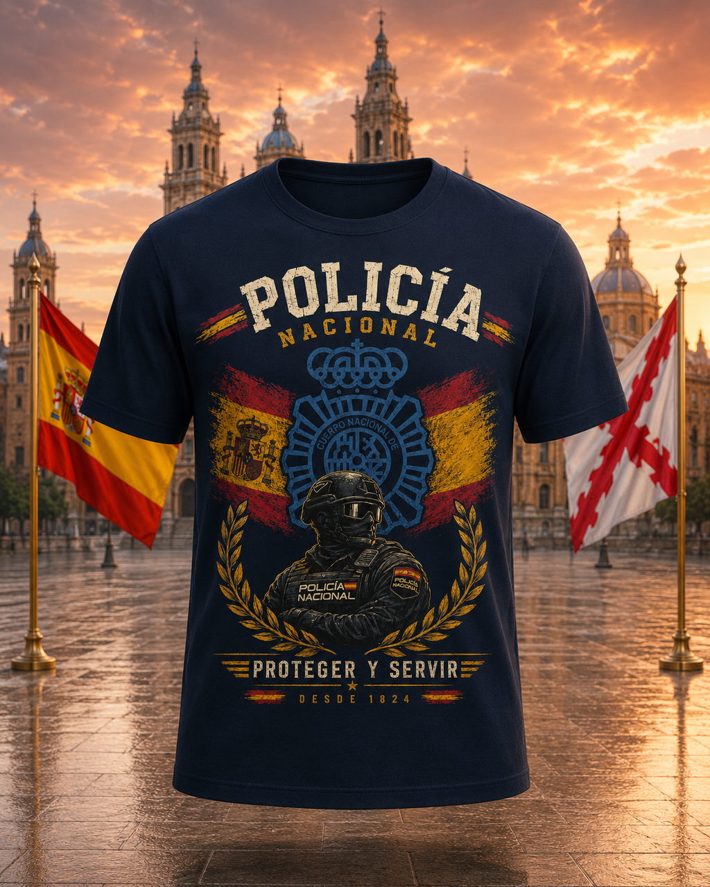 Camiseta Policía Nacional – Proteger y Servir – Edición Exclusiva