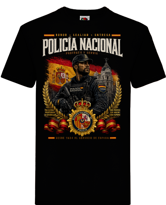 Camiseta Policía Nacional – Honor, Lealtad y Entrega - Edición Exclusiva
