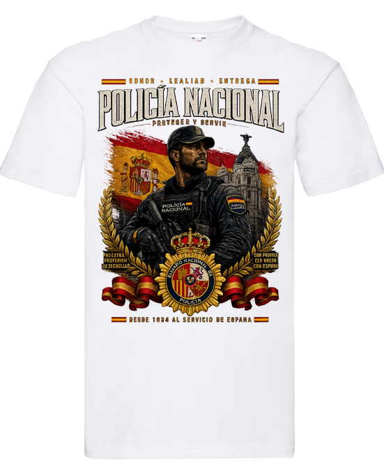 Camiseta Policía Nacional – Honor, Lealtad y Entrega - Edición Exclusiva