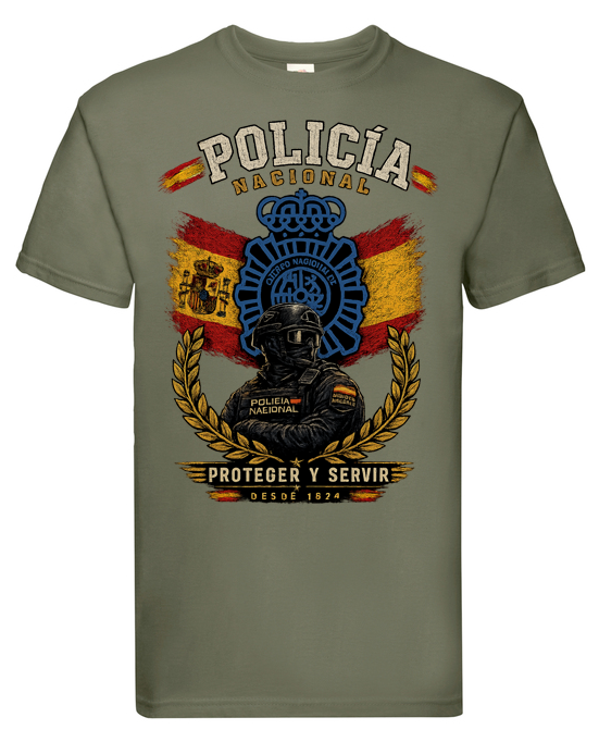 Camiseta Policía Nacional – Proteger y Servir – Edición Exclusiva