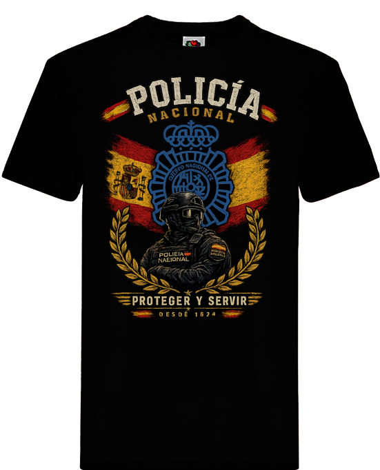 Camiseta Policía Nacional – Proteger y Servir – Edición Exclusiva